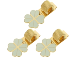 Conjunto De 3-clipes Metálicos Para Canetas Com Mola Ajustável, Suporte Decorativo Em Liga De Zinco Formato Trevo Quatro