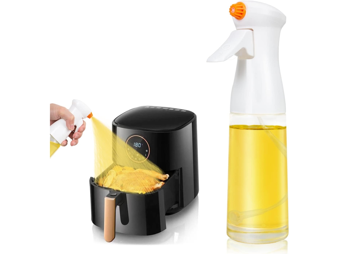 Frasco Spray Recarregável Para Óleo E Azeite, Em Vidro, Branco, Para Fritadeira A Ar, Saladas