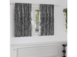 Vidaxl Cortinas De Veludo 2 Unid. Cinzeto 140 X 140 Cm Veludo