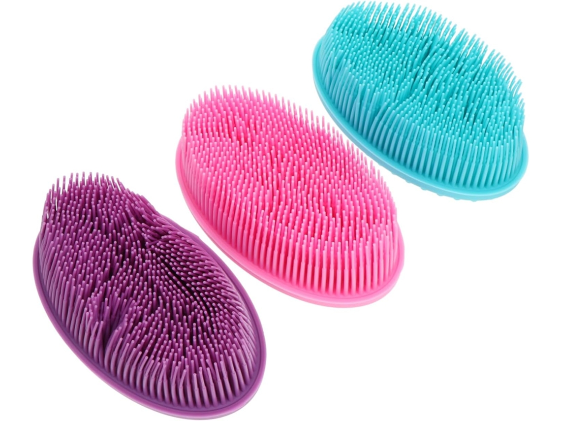 Conjunto Baluue Com 3 Escovas De Silicone Para Banho, Para O Corpo, Braços, Pernas E Muito Mais