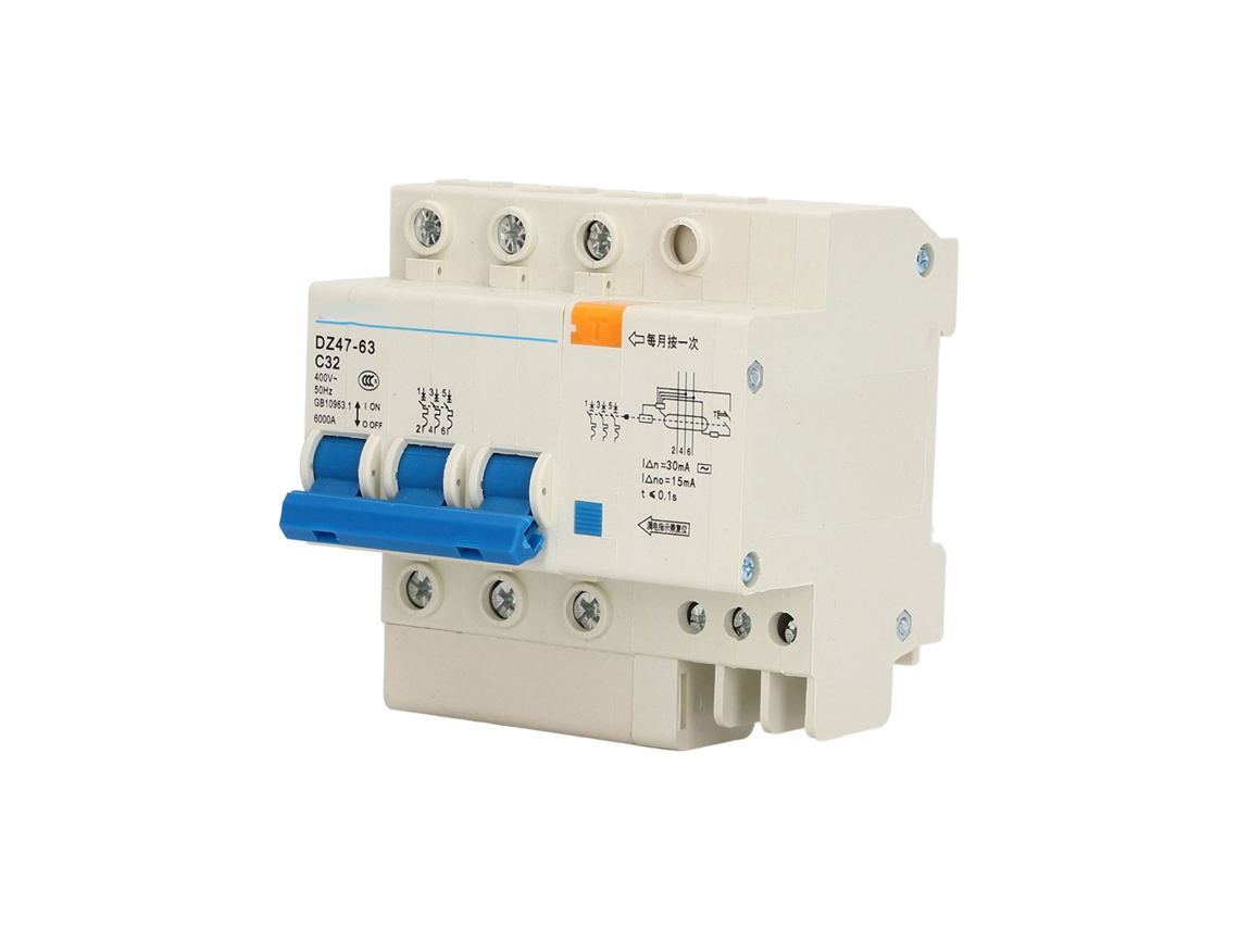 Interruptor de Circuito Mcb Mini 3p 32a 6000a 400v para Hogar Din Rail