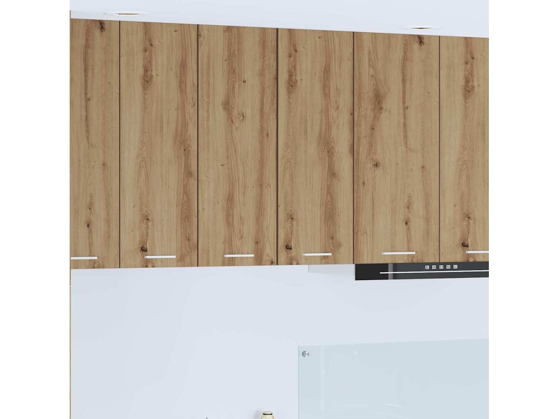 Vidaxl Armário Suspenso Com Porta 2 Pcs Carvalho Artesanal E Branco