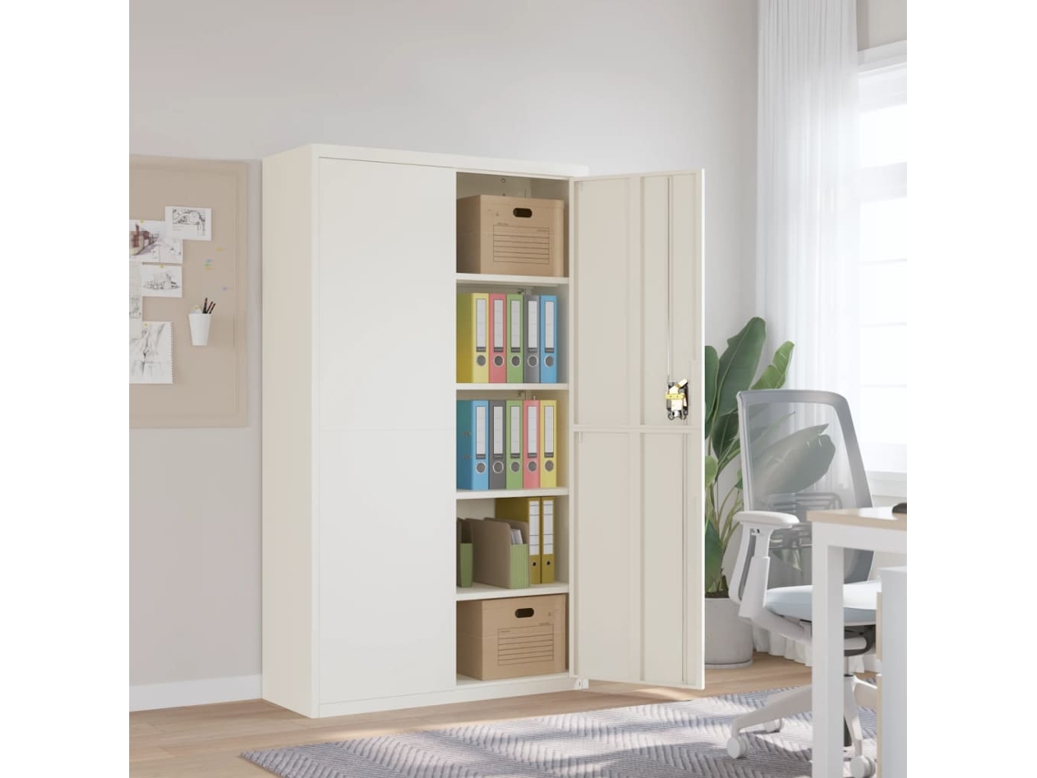 Vidaxl Arquivador 105x40x180 Cm Aço Branco