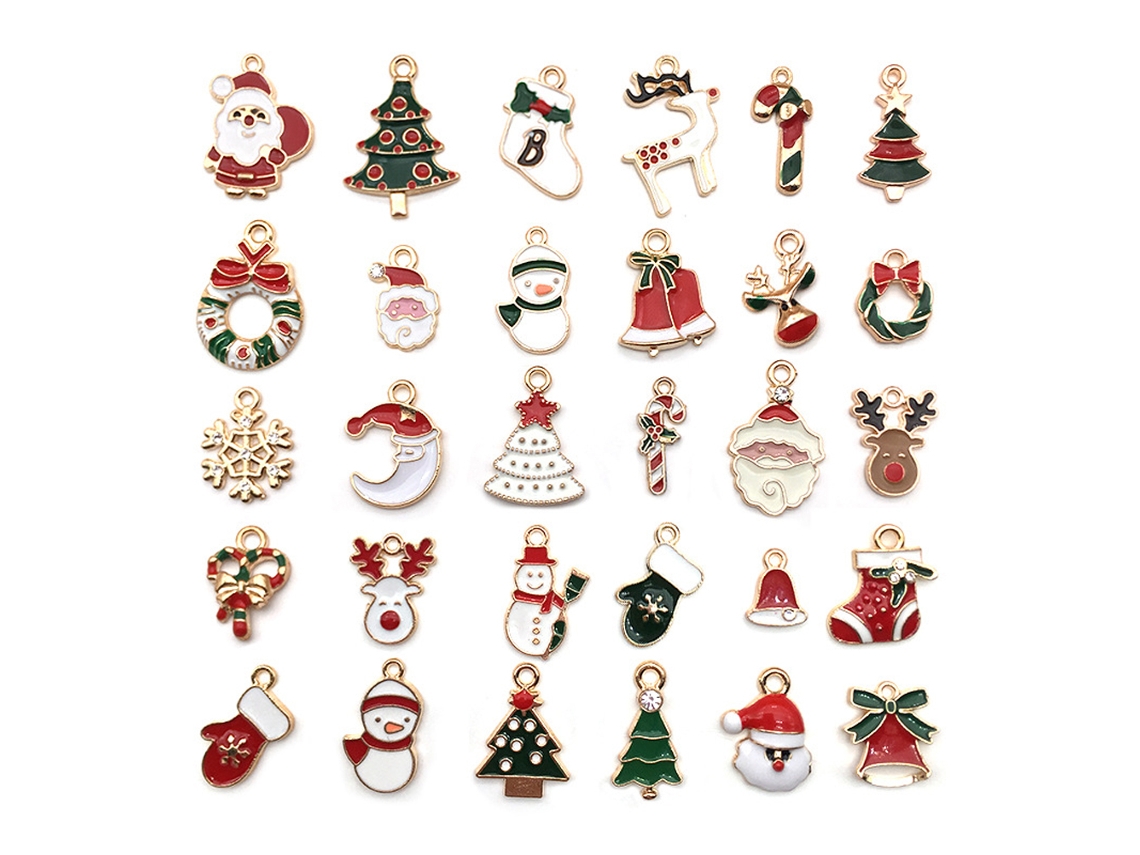30 pingentes de natal diy esmalte dourado para acessórios S/MARCA