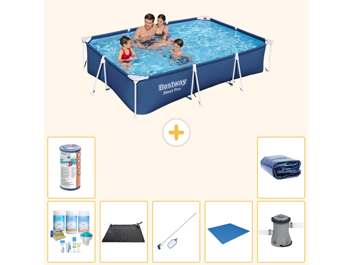Bestway Piscina Bestway Steel Pro Retangular - 300x201x66 Cm - 8-peças S22250