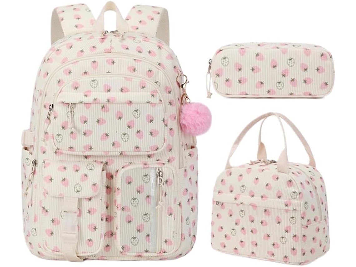 Conjunto De Mochila Escolar Hitotes Coquette 3 Peças Para Meninas, Kawaii Ensino Fundamental E Médio