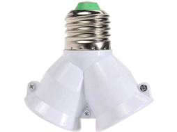 Nova Line adaptador Divisor de Tomada E27 2 em 1 para Lâmpadas Led Halógenas Filamentos Cfl