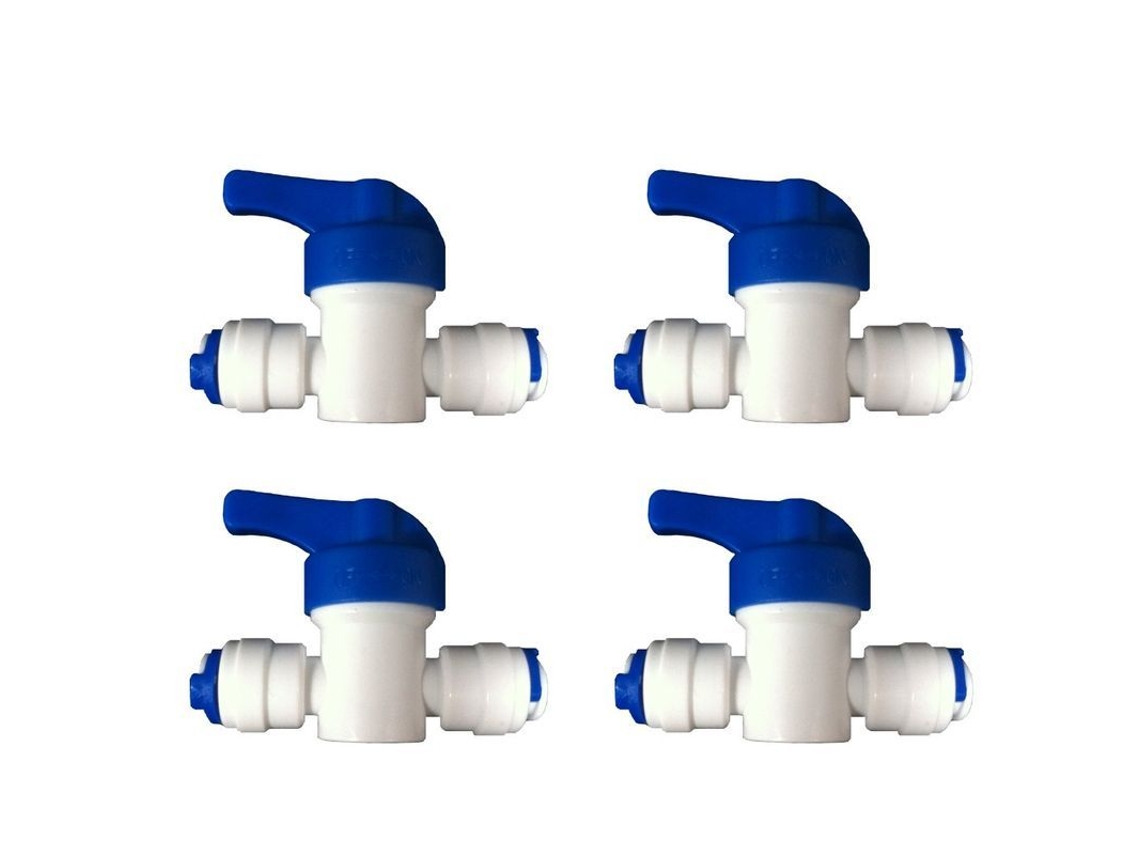 4 Válvulas De Grifo Em Linha Para Sistema De Filtro De Osmose Inversa Geladeira Freezer 1/4" Ldpe