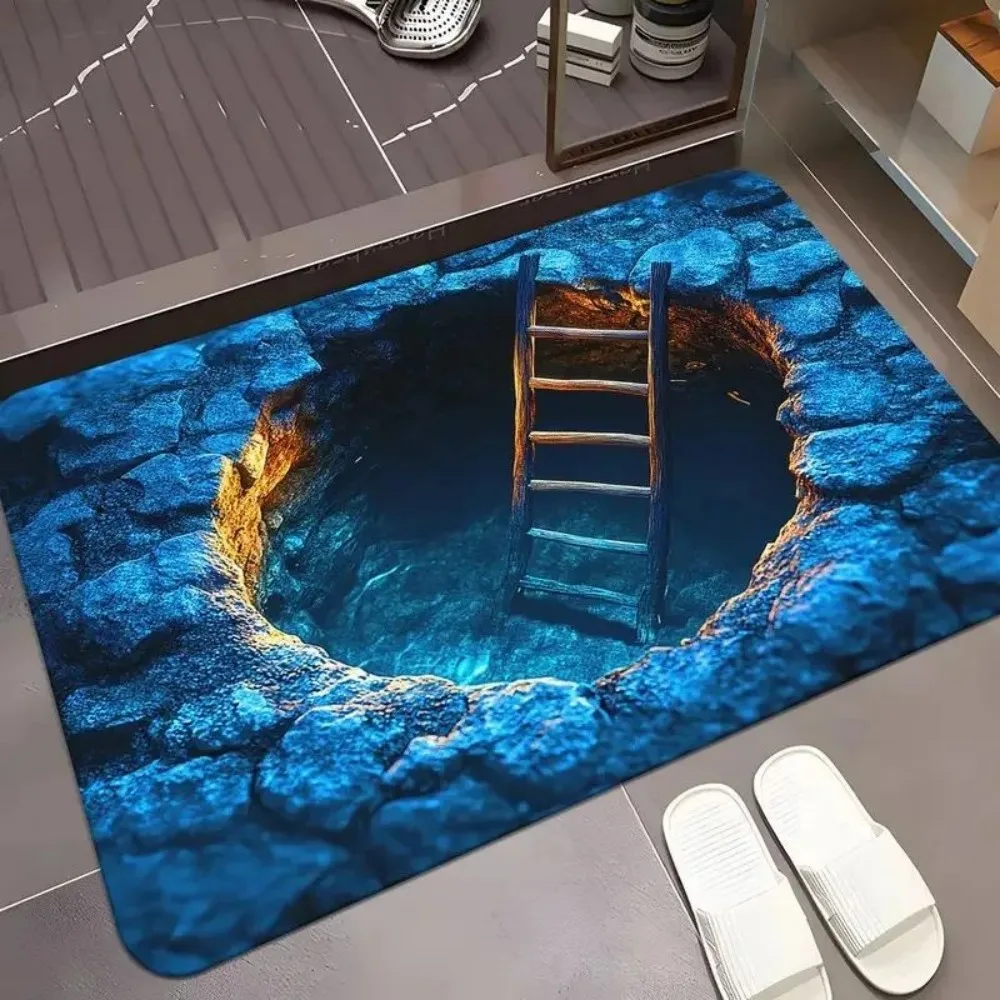 Tapete De Banheiro Antiderrapante 3d (estilo 2, 40x60cm), Tapete De Secagem Rápida.