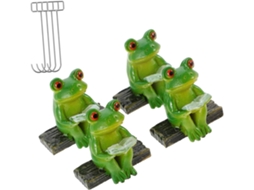 Conjunto Com 4 Figuras De Rãs Artificiais Para Decoração De Casa, Esculturas De Animais, Pequenas Estatuetas De Rãs Conjunto Com 4 Figu Gokoco