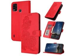 Capa De Celular De Couro Com Estampa De Flor De Datura