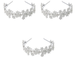 Conjunto De 3 Peças De Tiara Floral Vintage Com Strass Para Mulheres - Acessório De Cabelo Elegante Para Casamentos E Muito Mais
