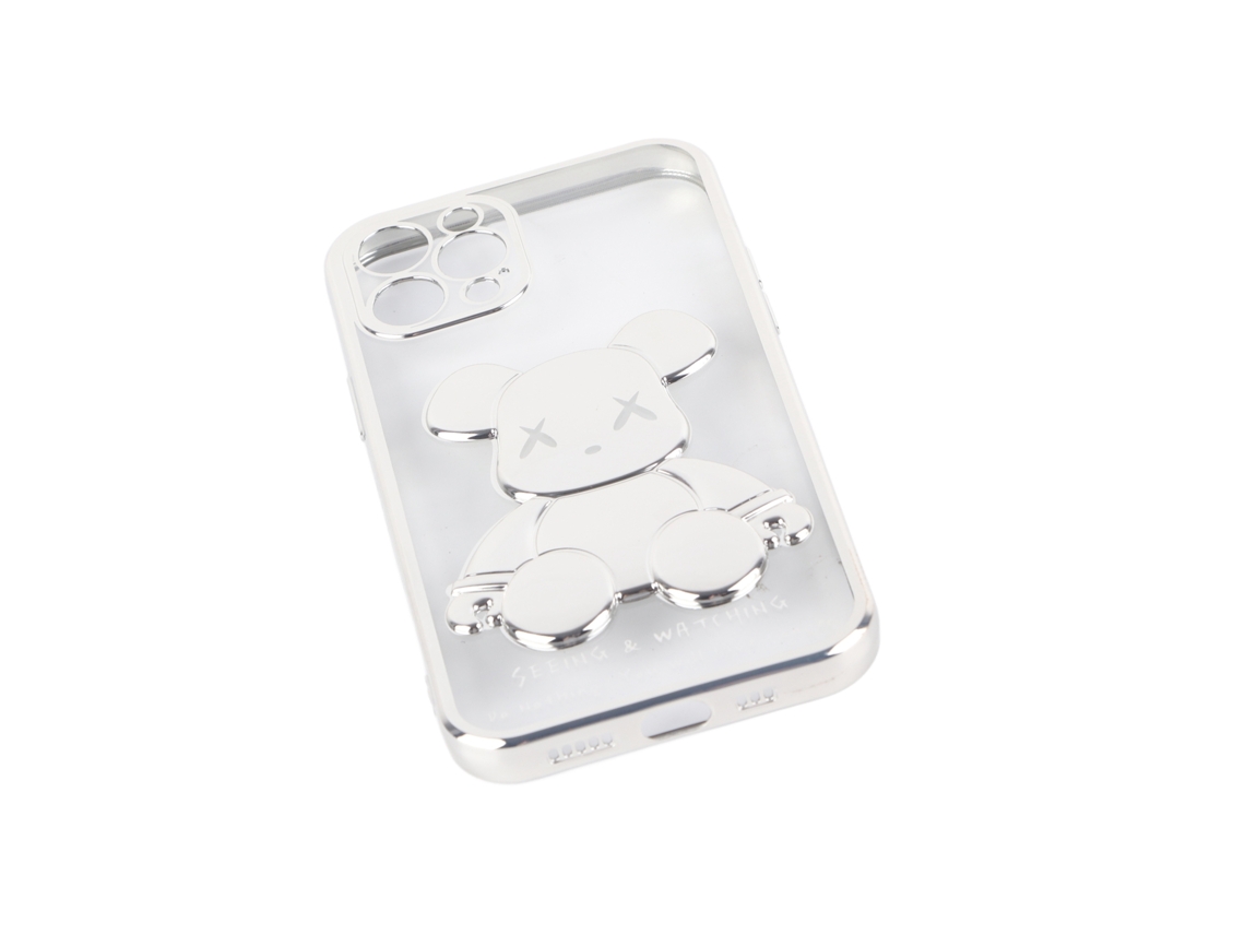 Capa de Telefone EOOCOO (urso Violento 3d Eletroplatado Transparente)