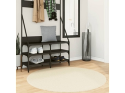Vidaxl Tapete Pelo Curto Macio E Lavável Huarte Ø 120 Cm Cor Creme
