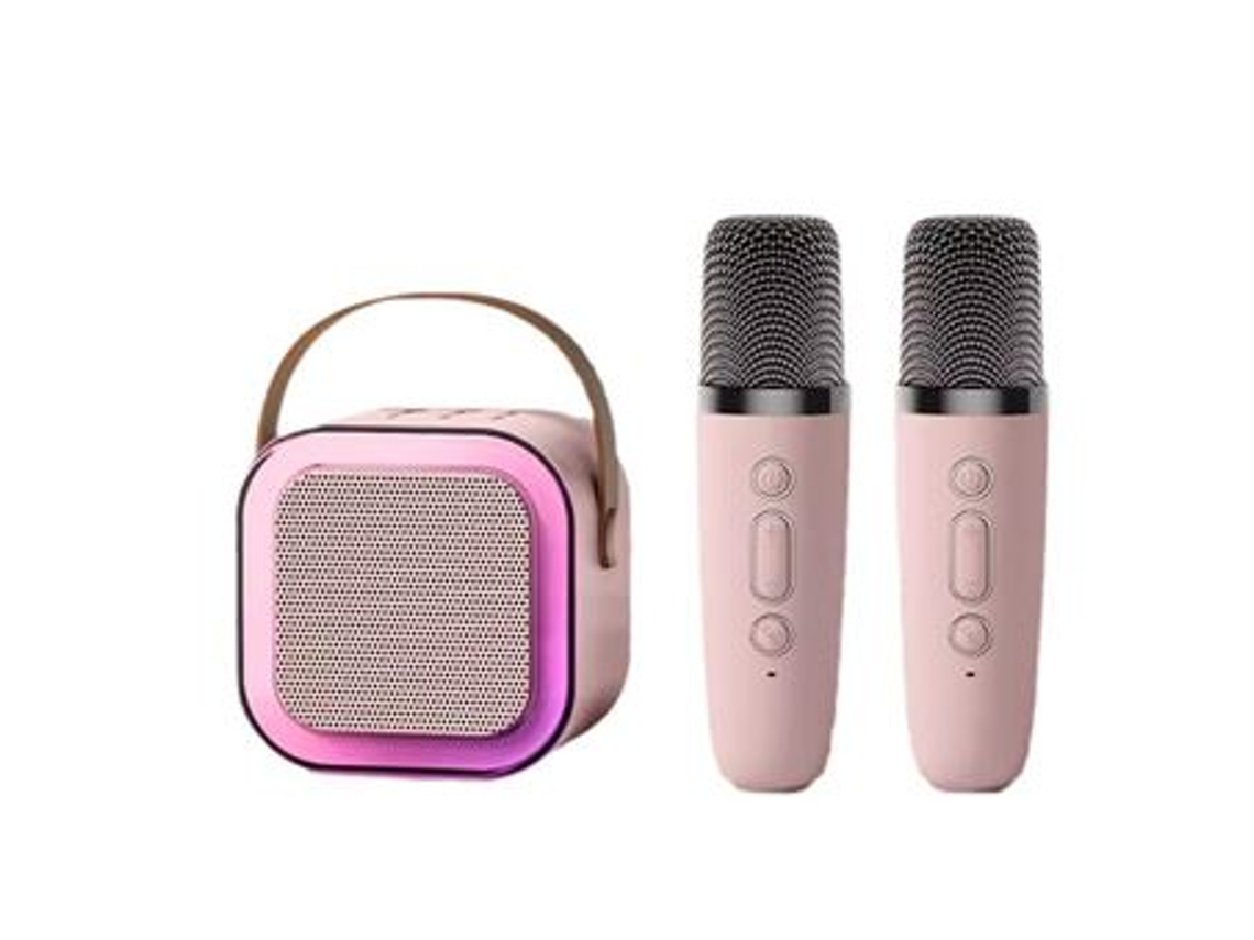 Mini Mquina De Karaoke Orysin ? 2 Microfones Sem Fios, Bluetooth, Aux, Usb/tf