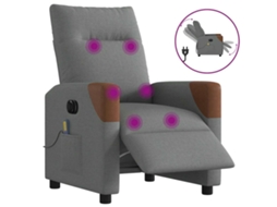 Poltrona Reclinável De Massagens Elétrica Tecido Cinza Escuro Lovely Home