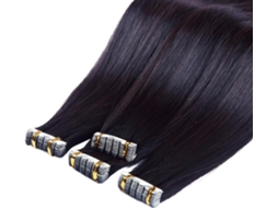 Prótese capilar feminina, cabelo humano liso Peruca