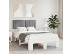 Vidaxl Estrutura De Cama Com Cabeceira Estofada Cinzento-claro