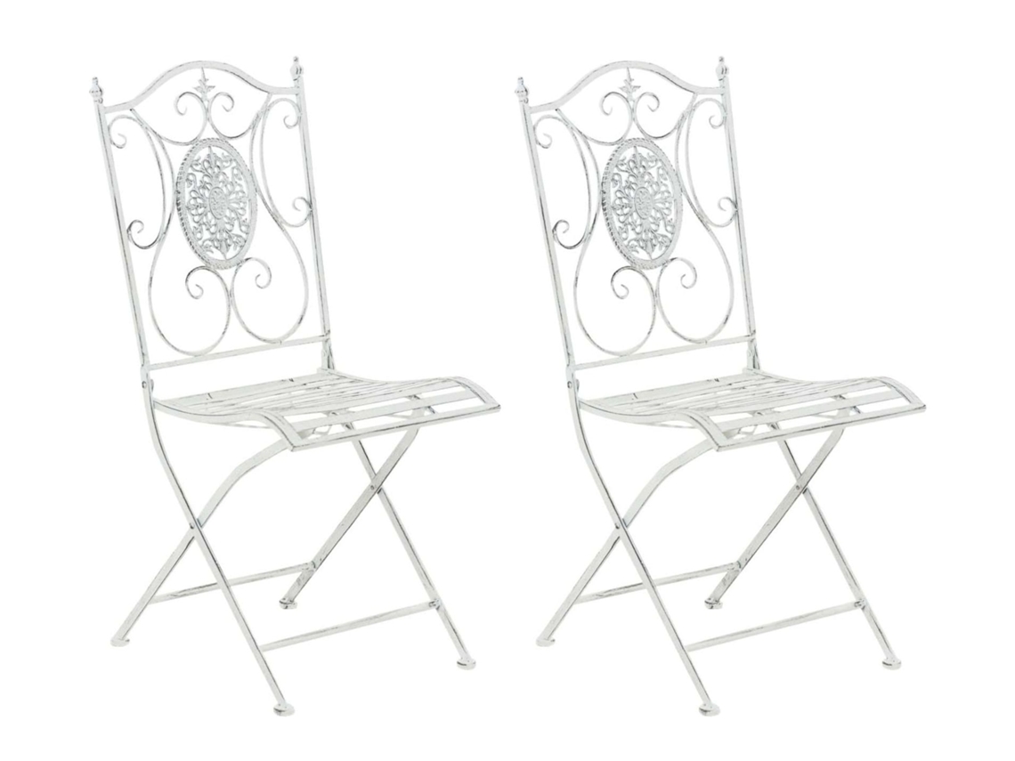 Conjunto De 2 Cadeiras Dobráveis Sibell Branco Antigo. Clp
