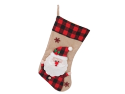 Meia de Natal de Pano Grosseiro para Decoração