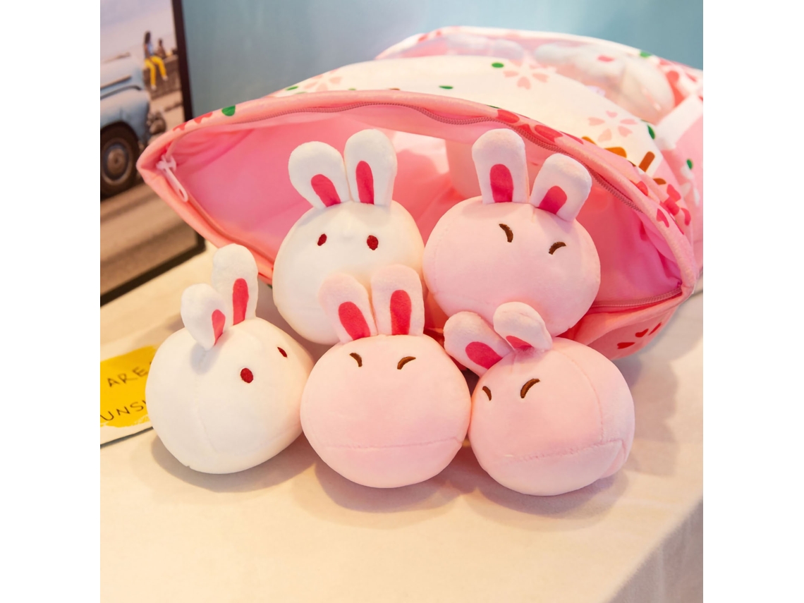 Travesseiro de Pelúcia Fofo Sakura Rabbits Macio Decorativo 35 50cm