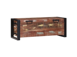 Conjunto 1 Baús De Armazenamento Vidaxl Multicolorido Madeira Recuperada Maciça (80 X 30 X 30 Cm)