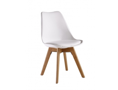 Cadeira de Jantar LIFE INTERIORS (83 x 44 x 48 x 46 - Couro Sintético - Branco)