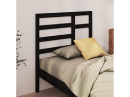 Vidaxl Cabeceira De Cama 106x4x104 Cm Pinho Maciço Preto