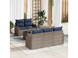 Vidaxl Conjunto De Sofá De Jardim Cinzeto 55 X 55 X 37 Cm Vime Pe