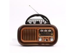 Alto Falante De Rádio Vintage, Rádio Am Fm Com Visual Retrô Com Ondas Curtas E Tecnologia Bluetooth, Rádio Portátil Alimentado Por Energia Solar Com V