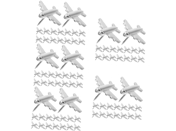 Série 5 Tachinhas De Metal Em Formato Avião Para Decoração Mural,