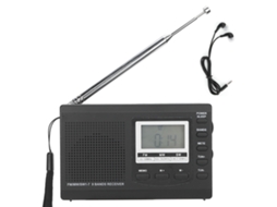Aetheria rádio Portátil Hrd 310 Fm/mw/sw Estéreo com Relógio Digital e Fone de Ouvido 3.5mm