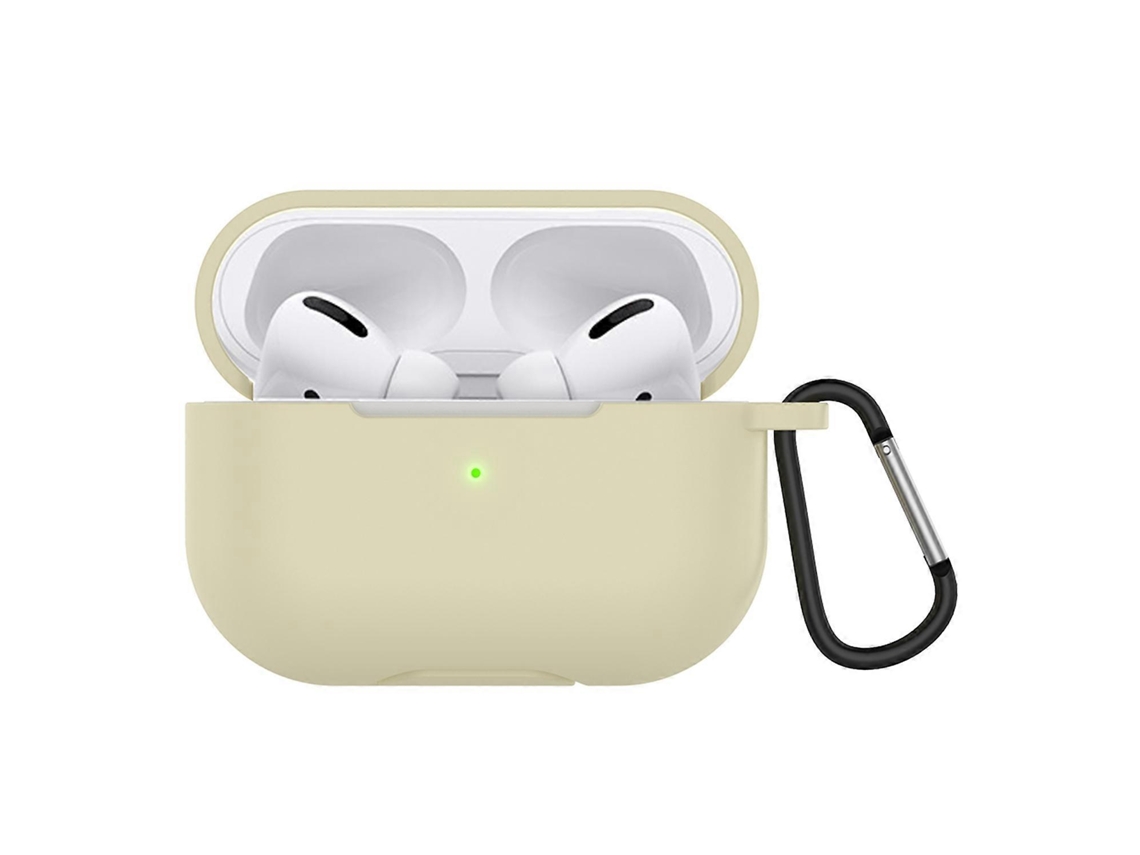 Capa protetora de silicone sólido para fones de ouvido AirPods Pro, com gancho GIECY (branca)