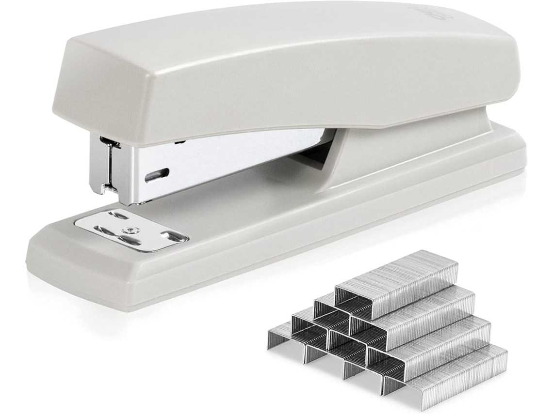 Grampeador De Mesa, Grampeador De Escritório, Capacidade Para 25 Folhas, Grampeador Financeiro, Material De Escritório, Papel Para Estudantes, Branco