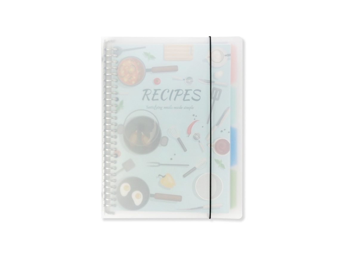 Diário De Receitas Azul Claro, Pasta Livro Diy Para 160 Personalizável, Culinária Caseira