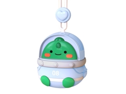 Ventilador Colar Usb Animal Verde Cute 3 Velocidades Recarregável