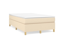 Cama com Molas/colchão 120x200 Cm Tecido Cor Creme MAISON EXCLUSIVE