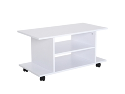 Suporte de TV com rodas, prateleiras, até 42”, 80x40x40 cm branco S/MARCA