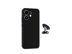 Kit Suporte Magnético Capa Silicone Líquido Phonecare Para Oppo Reno16 - Preto