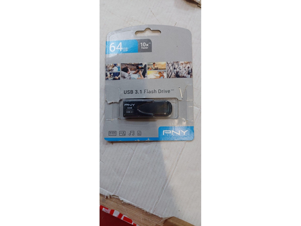 Pen USB PNY Attaché (Outlet Caixa Aberta - 64 GB - USB 3.1 - Preto)
