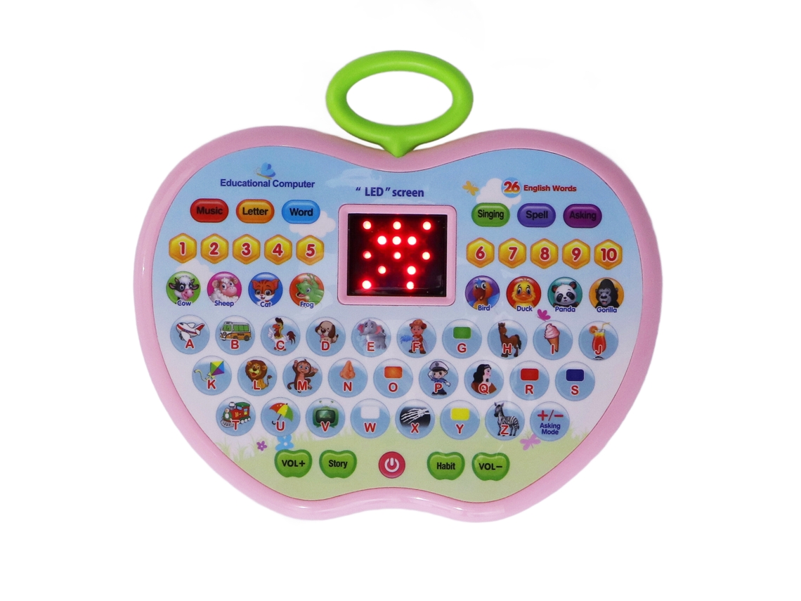 Mali tablet Educativo Infantil Multifuncional com Tela Led para Educação Precoce Menino Menina Rosa