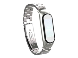 Pulseira De Aço Inoxidável Maciça Com Mola Dupla Para Xiaomi Mi Band 5 (prateada).