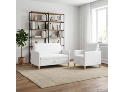 Vidaxl Conjunto De Sofá Com Armazenamento 2 Pcs Branco Poliéster