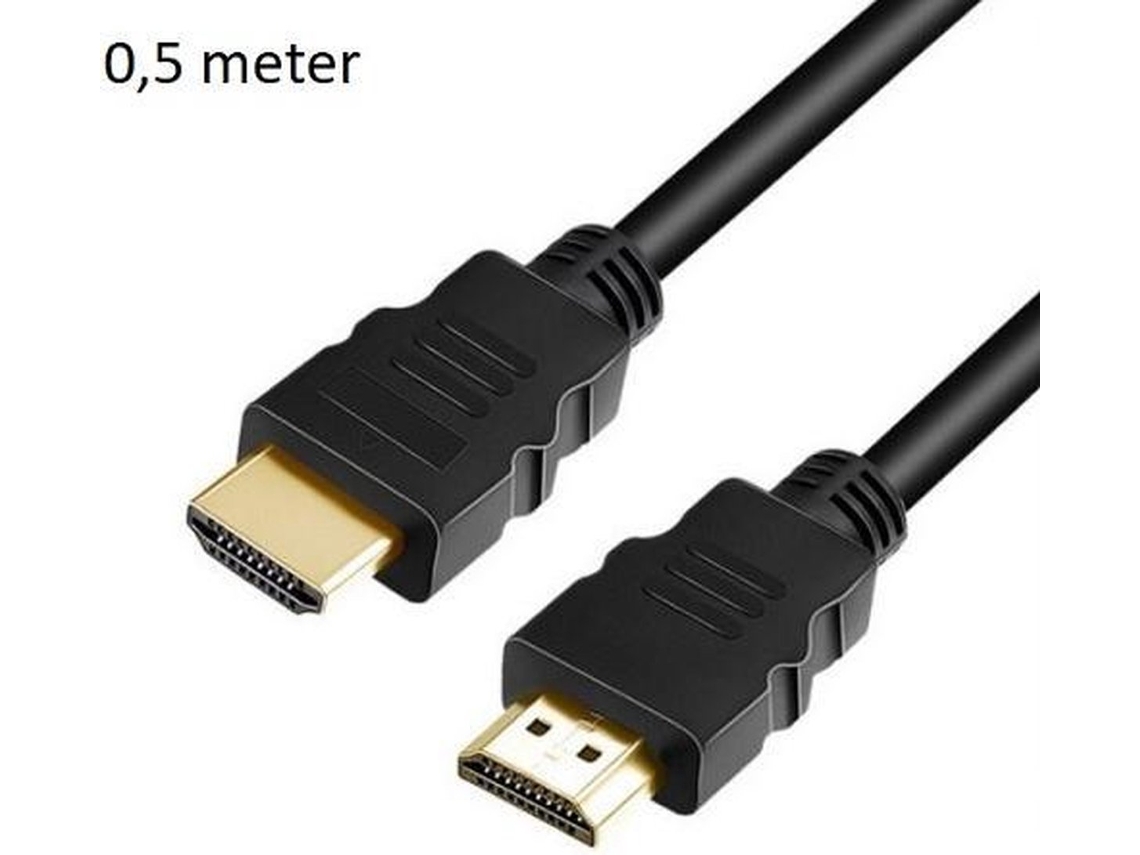 Cabo Hdmi 1.4 Alta Velocidade Ultra Hdtv 4k 3d Cromado Dourado Preto 0,5 Metro AQUAFORGE