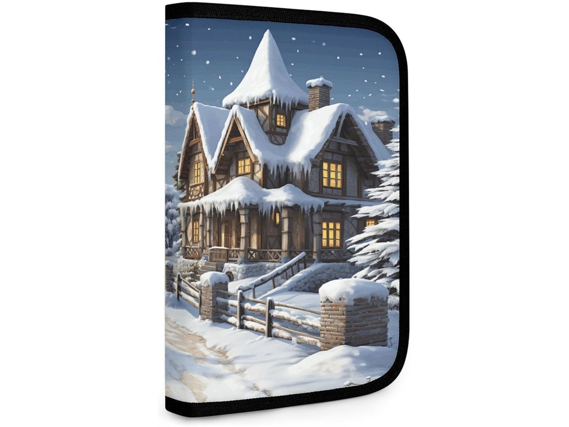Bolsa dupla para ferramentas com estampa Natalina de inverno e jantares felizes, organizadora compacta para armazenamento.