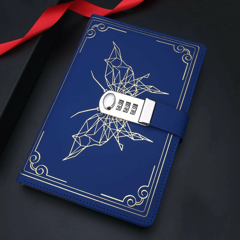 Caderno Cadeado De Combinação Com Senha De Três Dígitos, Diário, 300 Páginas Brilvibera (azul Royal)