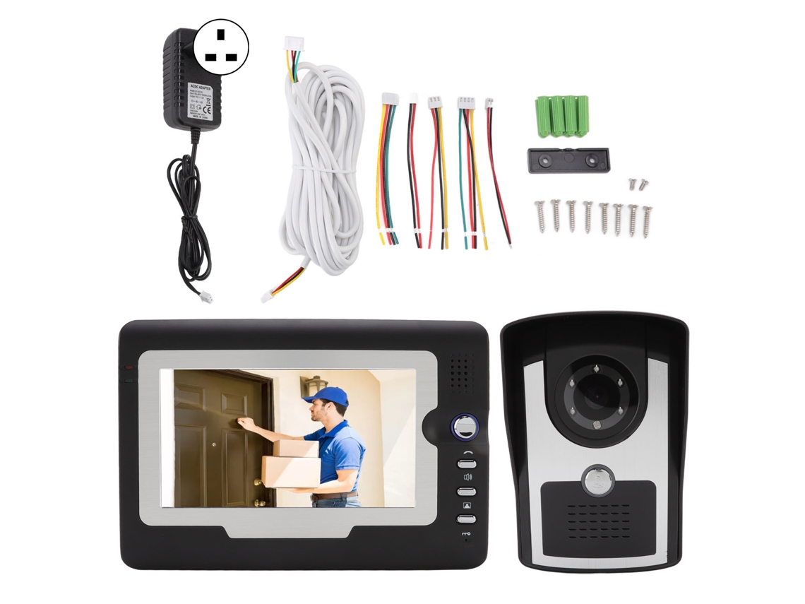 Interfone de campanha de vídeo HD inteligente, com 12 opções de toque e ampla compatibilidade de voltagem.
