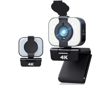 Webcam 4k Com Iluminação Ajustável Tampa De Privacidade, Para Computador Portátil Hymnora