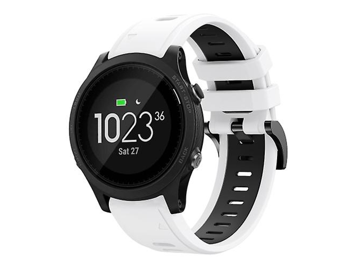 Bracelete para Garmin Forerunner 935 22Mm Pulseira de Relógio de Silicone Esportivo de Duas Cores Branco-Preto VENISYMLIS