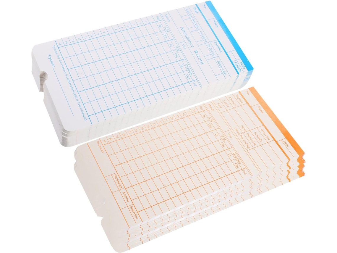Cartes De Pointage Papier Pour Bureau, 100 Feuilles